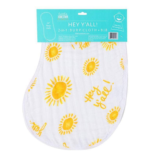 Hey Y’all! Baby Burp Cloth and Bib 2 in 1