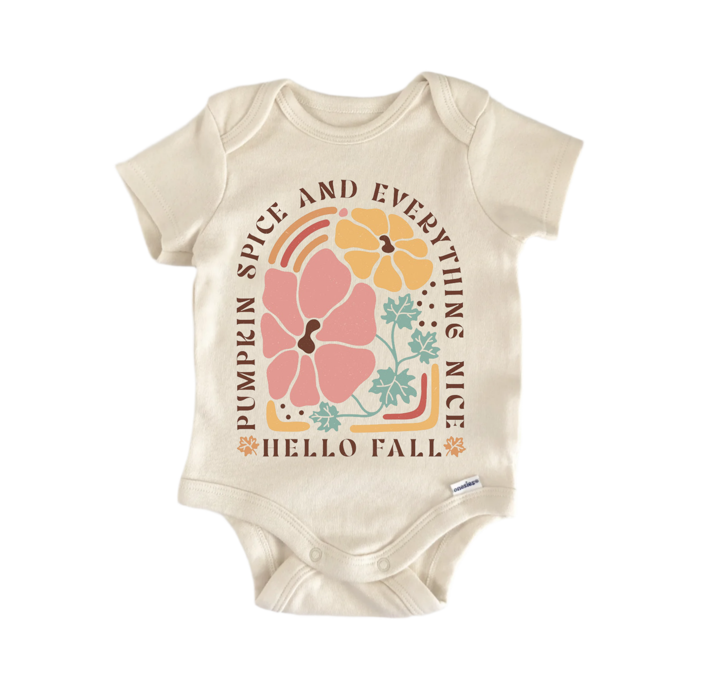 Hello Fall Pumpkin Spice Newborn Baby Onesie® Bodysuit