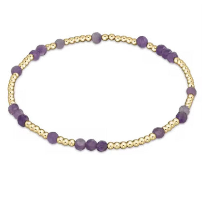 Gold Beaded Crystal Waterproof Non-Tarnish Bracelets