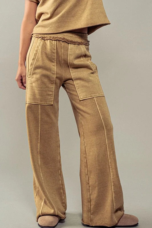 FINAL SALE-Classic Mineral Washed Paneled Pants