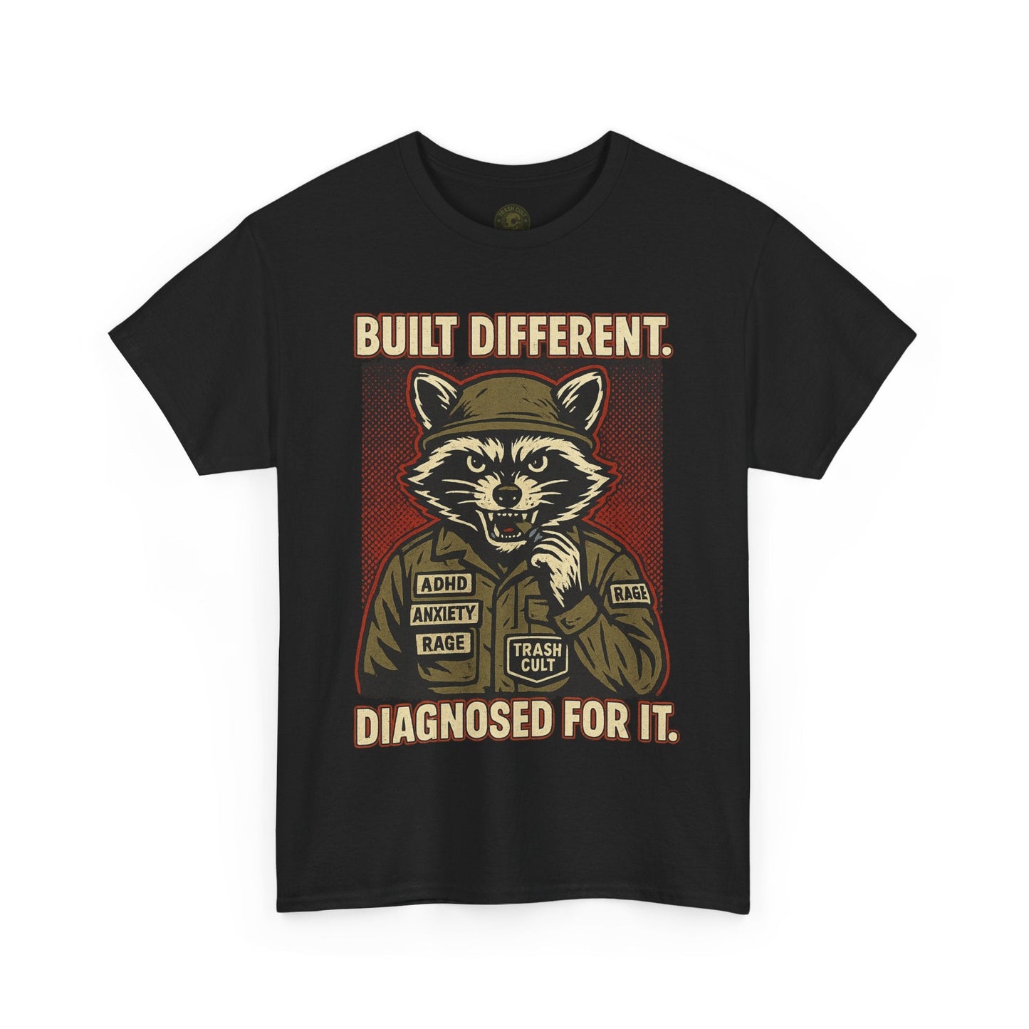 Built Different Diagnosed For It Military Raccoon Shirt – Gildan 5000