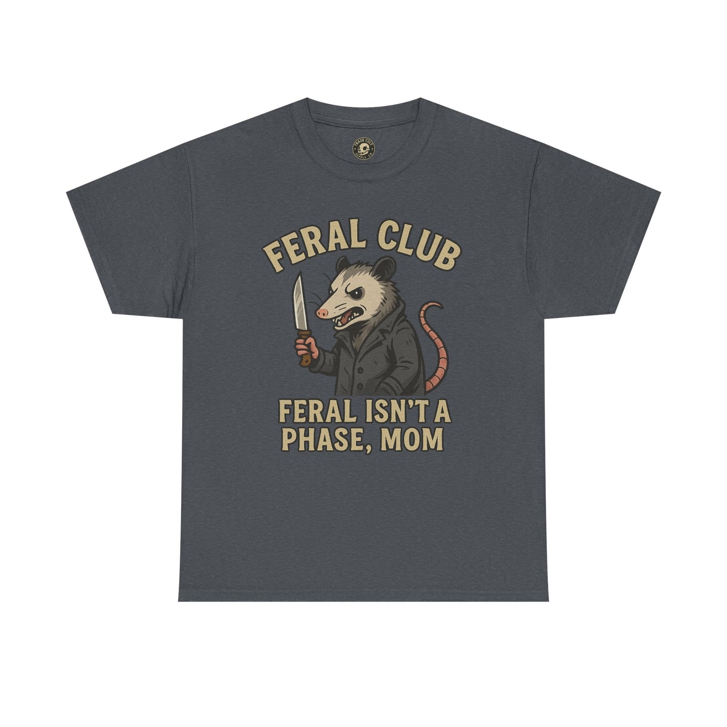 Feral Club Tee - Unisex Heavy Cotton Shirt, Funny Graphic T-Shirt, Gift for Mom, Casual Wear, Easygoing Lifestyle