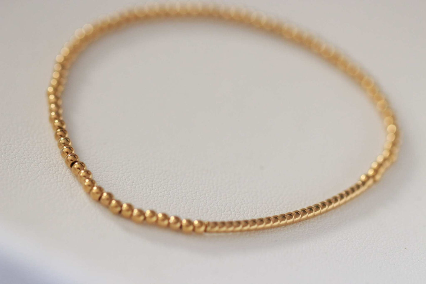 Golden Bar Beaded Bracelet 18k Gold Non Tarnish