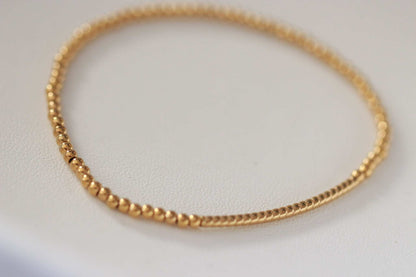 Golden Bar Beaded Bracelet 18k Gold Non Tarnish