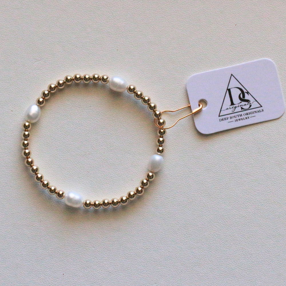 Annie Bracelet - Gold Filled Beaded Bracelet - 14k Gold Filled
