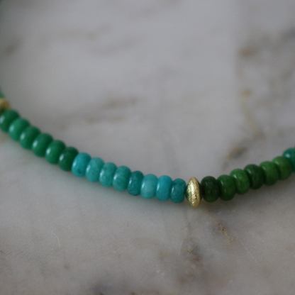 Elizabeth Gemstone Necklace and Bracelet Set - 4 Color Options - Stainless Steel