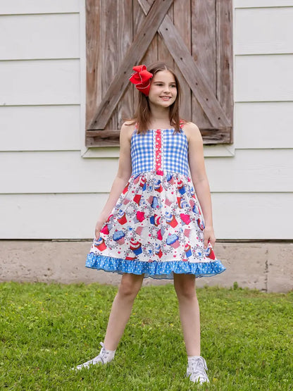 FINAL SALE-Cupcakes & Fireworks Ruffled Dress