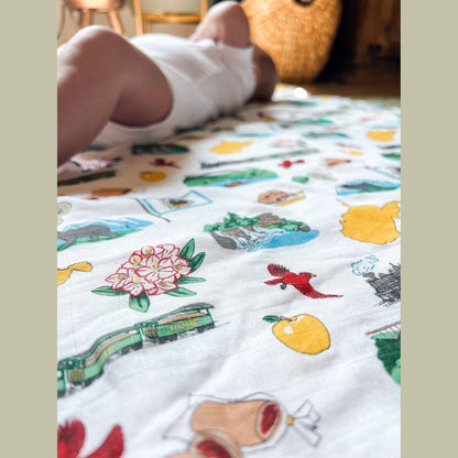 West Virginia Baby Muslin Swaddle Blanket