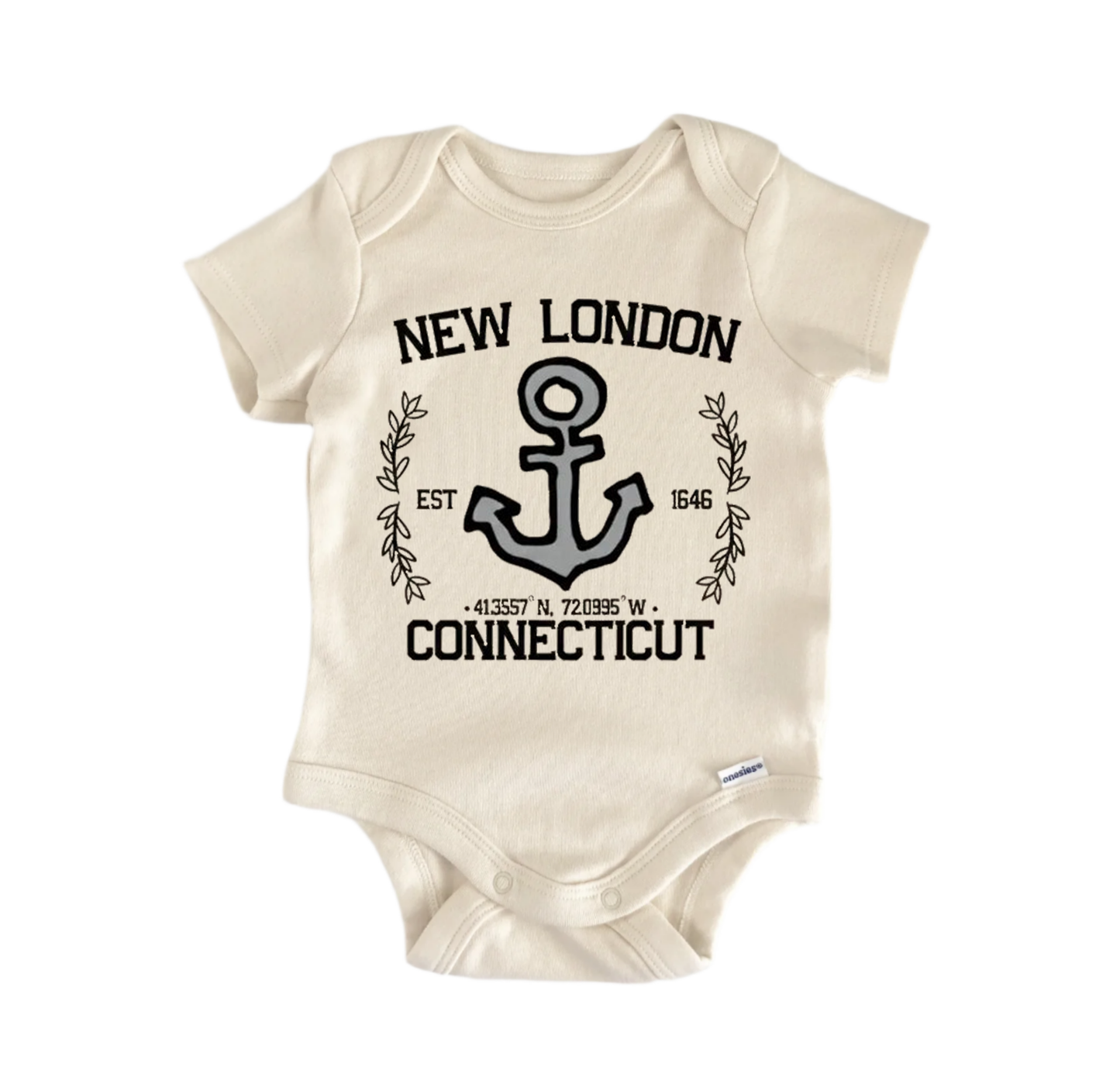 New London Connecticut Newborn Baby Onesie® Bodysuit