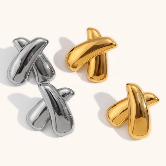 Crossover Earrings - Stainless Steel
