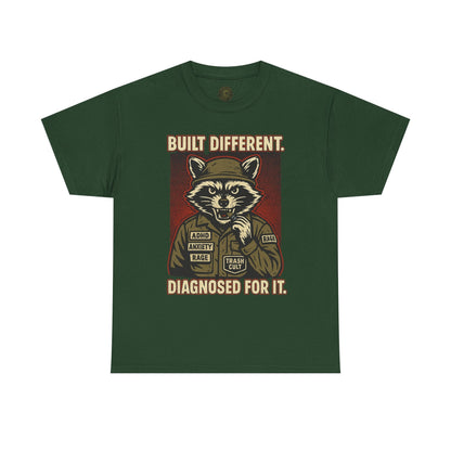 Built Different Diagnosed For It Military Raccoon Shirt – Gildan 5000