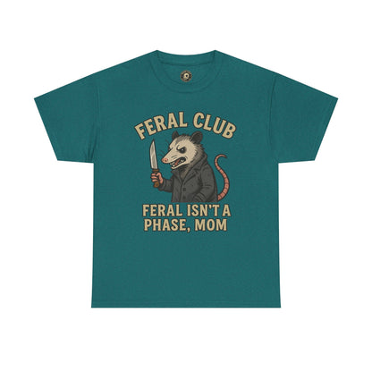 Feral Club Tee - Unisex Heavy Cotton Shirt, Funny Graphic T-Shirt, Gift for Mom, Casual Wear, Easygoing Lifestyle