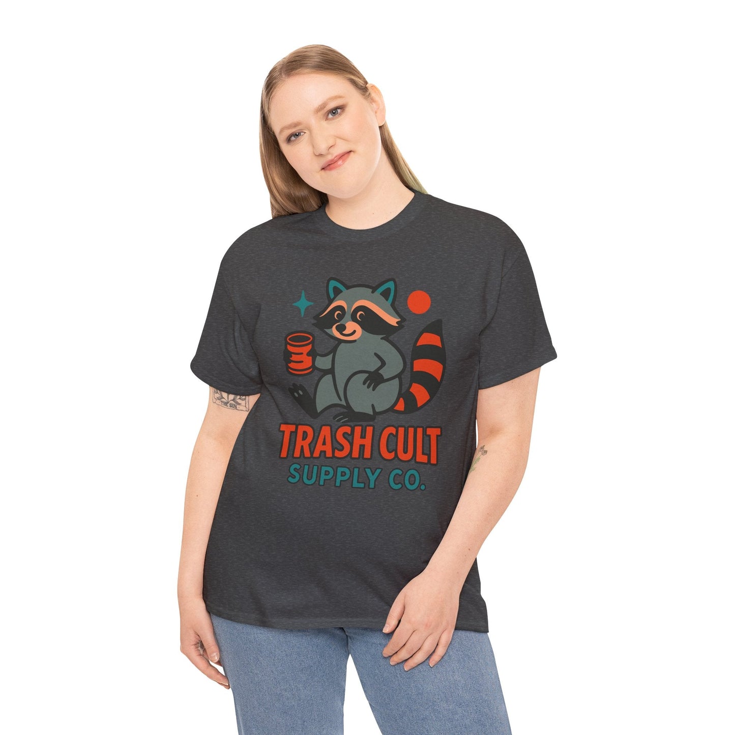 Trash Cult Supply Co. Unisex Heavy Cotton Tee, Eco-Friendly Tee, Gift for Raccoon Lovers, Cute Graphic T-Shirt, Trendy Streetwear, [...]