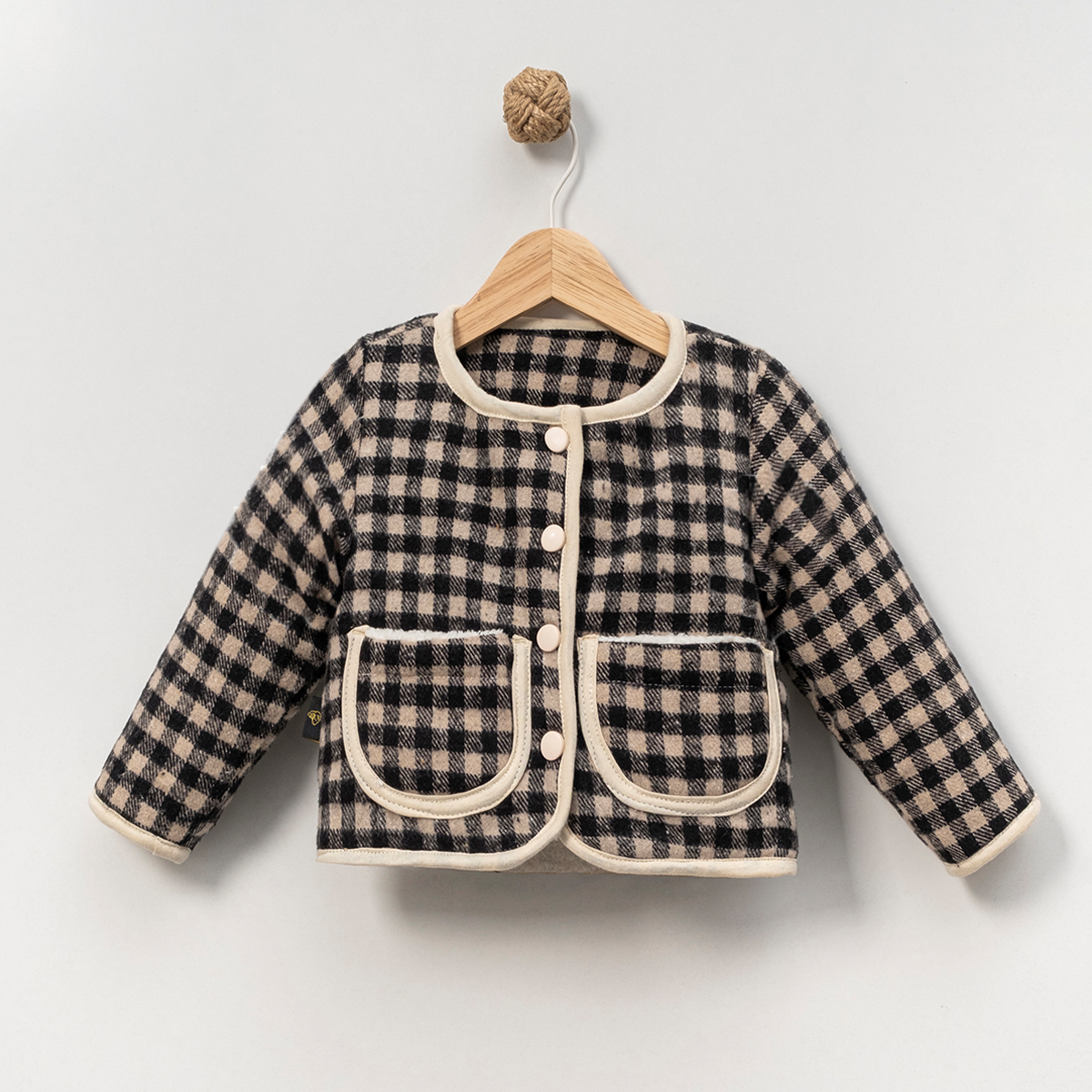 Baby Checkered Jacket | Soft Lined Long Sleeve Outerwear