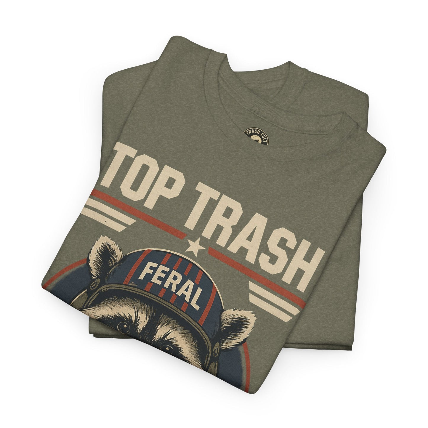 Feral Top Trash Raccoon Pilot Shirt – Trash Cult Supply Co. Parody Tee