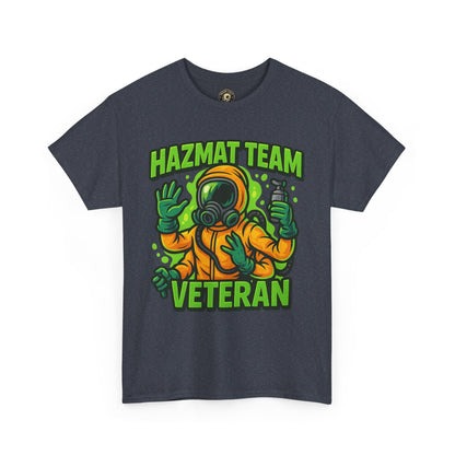 Hazmat Team Veteran T-Shirt – Neon New School Biohazard Graphic Tee | Gildan 5000 Sci-Fi Cotton Shirt