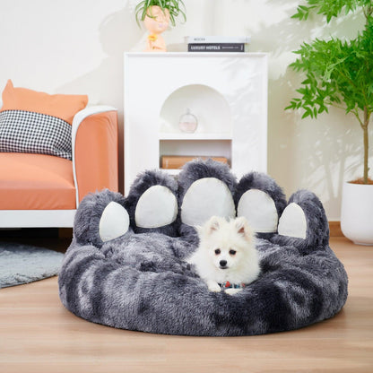 Paw Shape Cozy Plush  Dog Bed