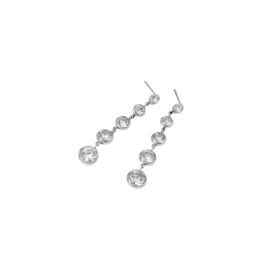 Juliette Bezel Earrings ~ Silver