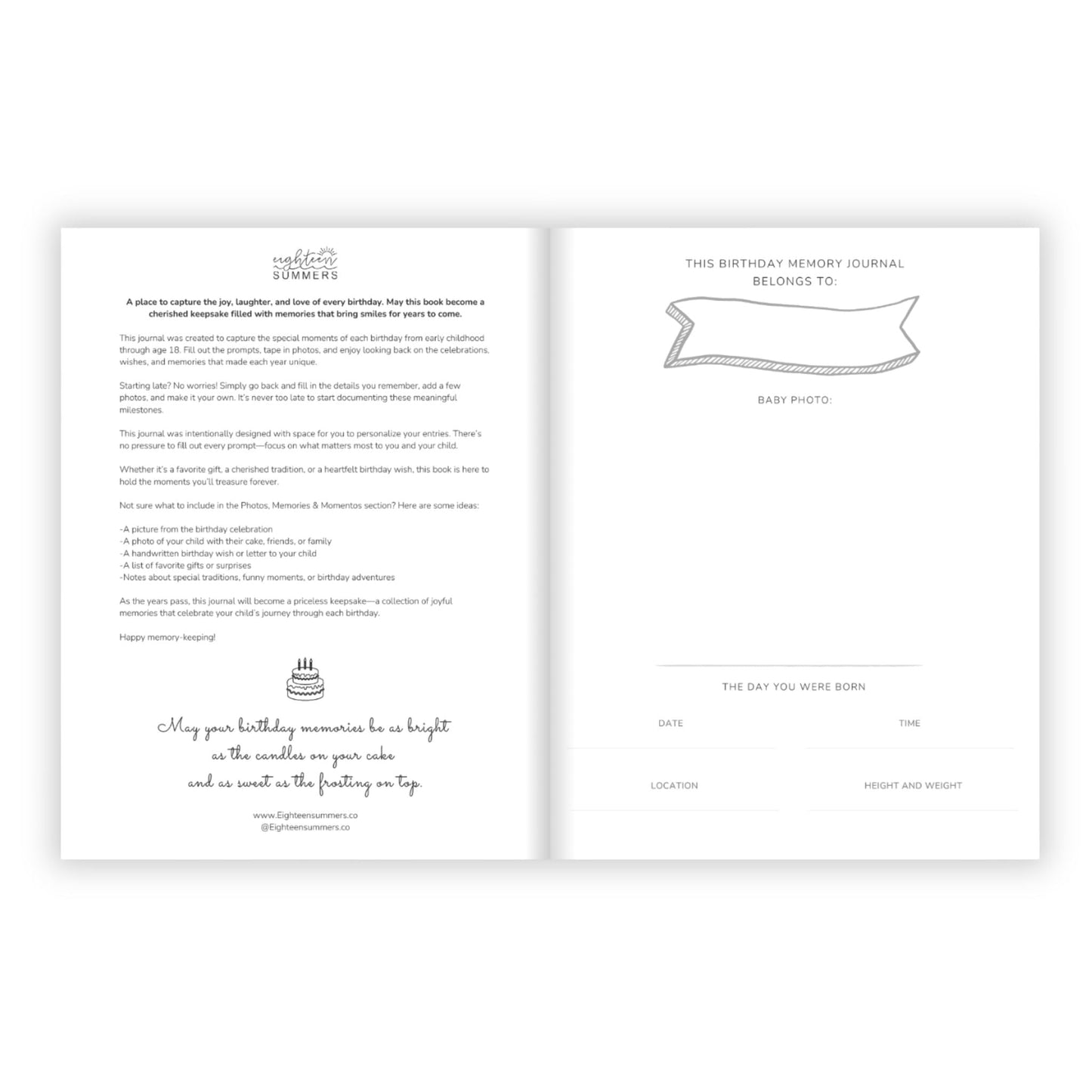 Birthday Memory Book- Blue Wave