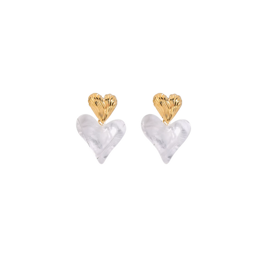 Frosted Heart Earrings