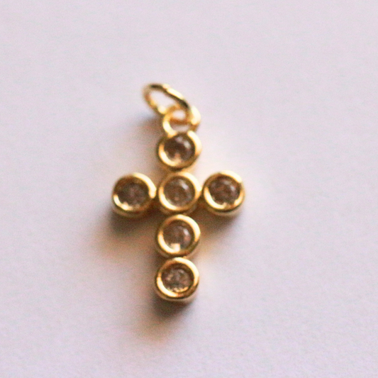 Bezeled Cross Charm