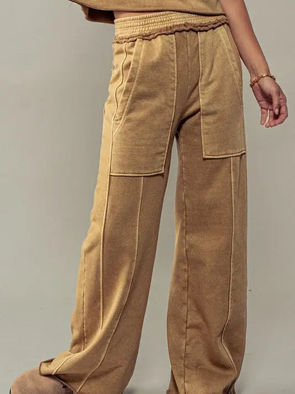 FINAL SALE-Classic Mineral Washed Paneled Pants