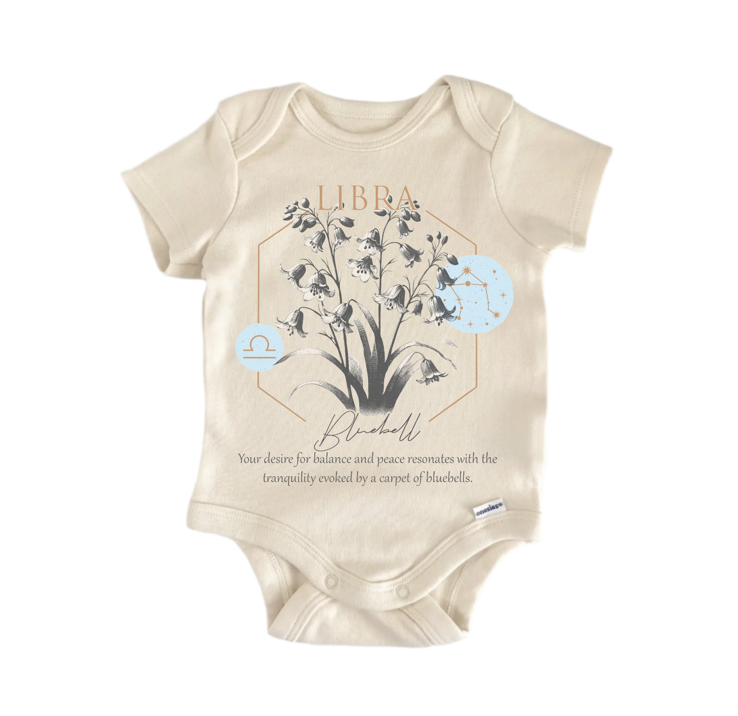 Libra Floral Celestial Newborn Baby Onesie® Bodysuit