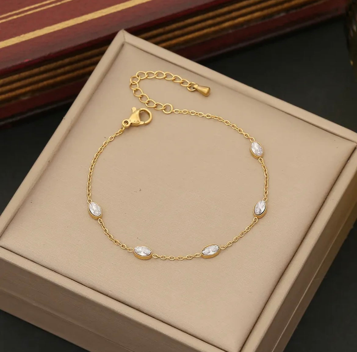 Dainty Diamond Bracelet Heart or Oval