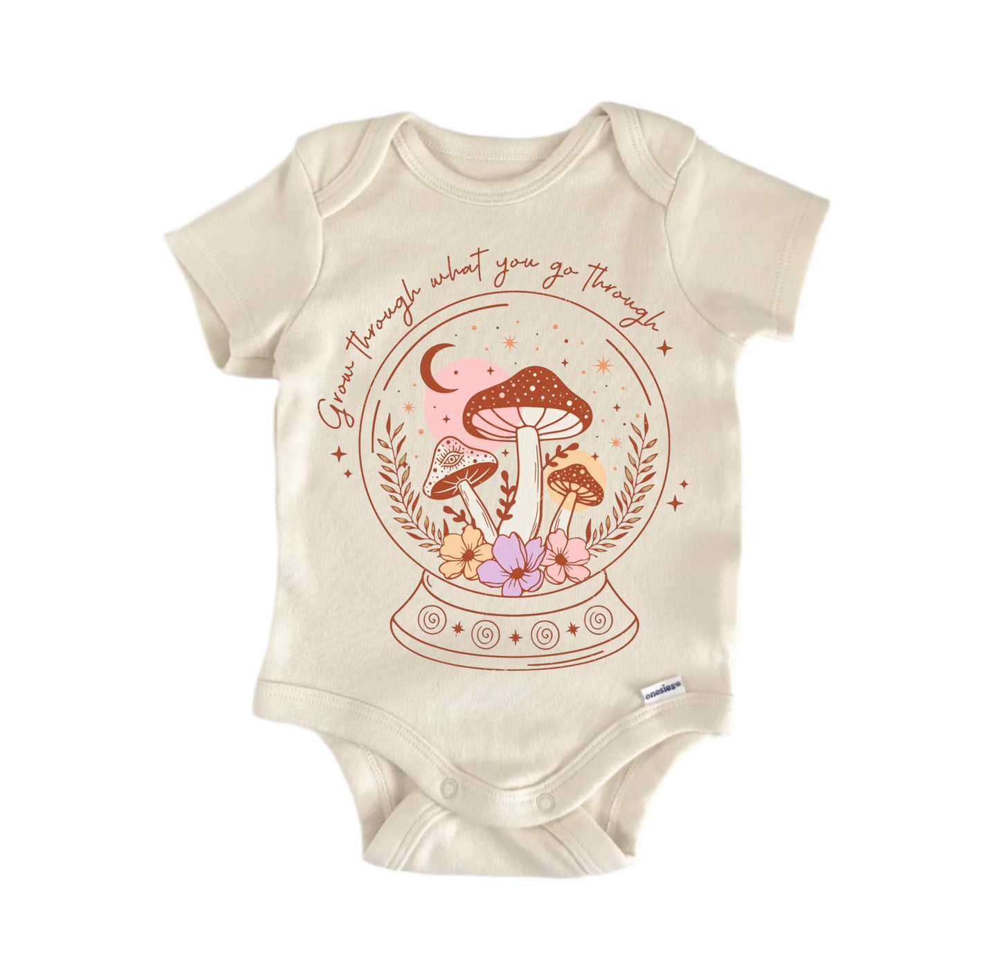 Grow Through Mushroom Newborn Baby Onesie® Bodysuit