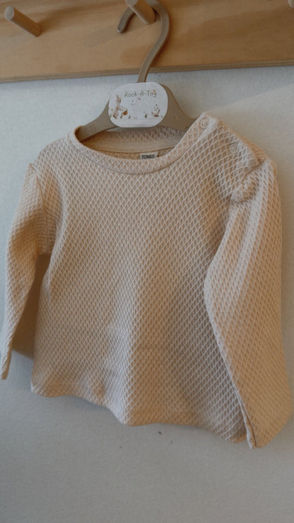 Baby Gingham Romper | Long Sleeve Neutral One-Piece