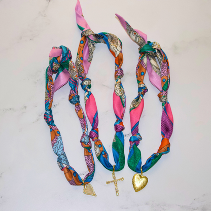 Scarf Necklace ~ Multi Color Pattern