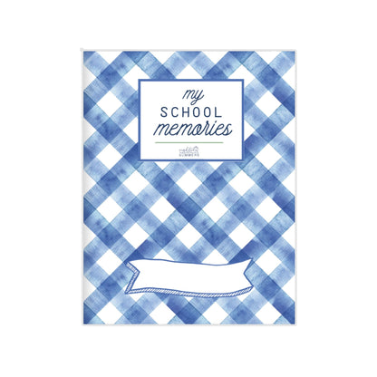 Classic Blue Gingham School Memory Journal