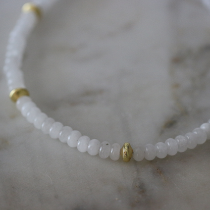 Elizabeth Gemstone Necklace and Bracelet Set - 4 Color Options - Stainless Steel