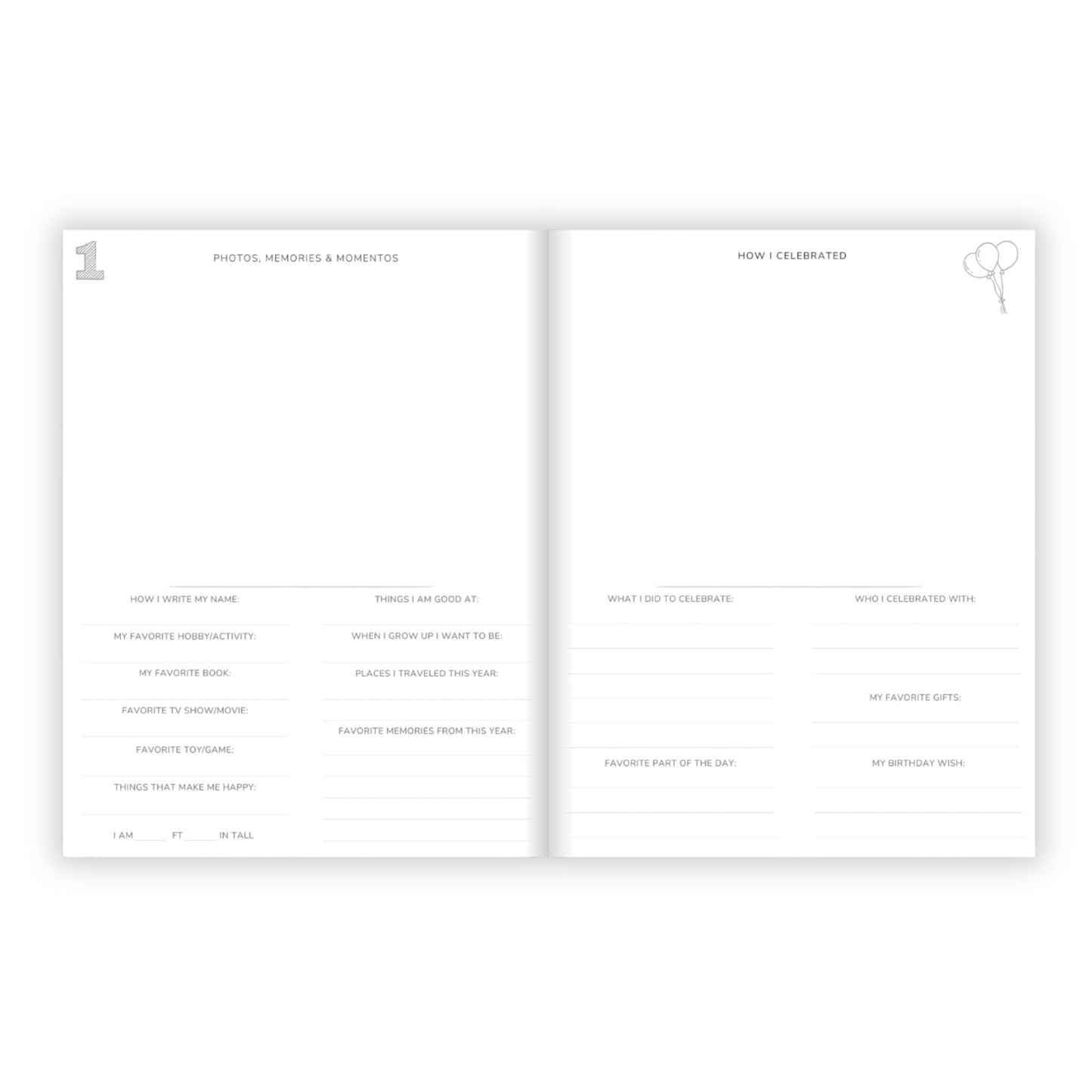 Birthday Memory Book- Coastal Plaid