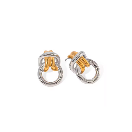 Rhea Link Stud Earrings - Chain Link Stud Earrings - Stainless Steel Waterproof