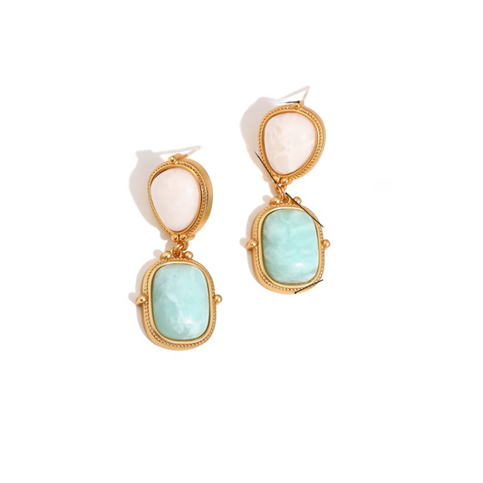 Harbor Mist Gemstone Drops 18K Gold Non Tarnish