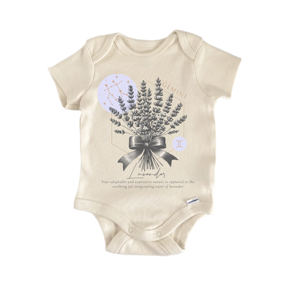 Gemini Floral Celestial Newborn Baby Onesie® Bodysuit GS1