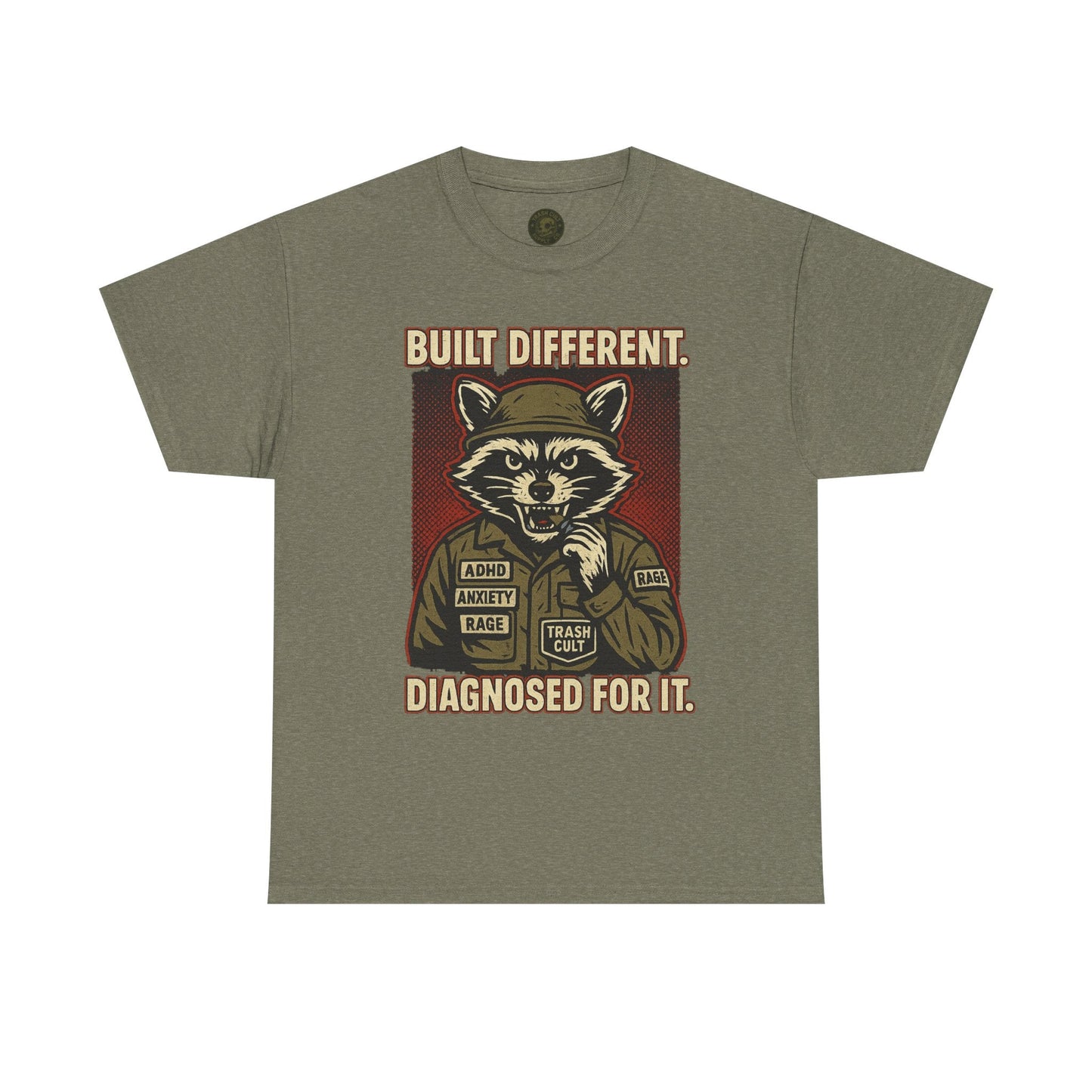 Built Different Diagnosed For It Military Raccoon Shirt – Gildan 5000