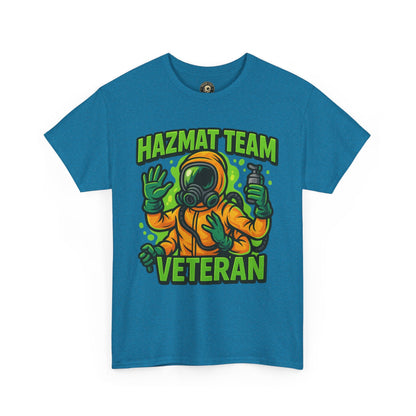 Hazmat Team Veteran T-Shirt – Neon New School Biohazard Graphic Tee | Gildan 5000 Sci-Fi Cotton Shirt