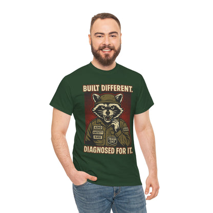 Built Different Diagnosed For It Military Raccoon Shirt – Gildan 5000