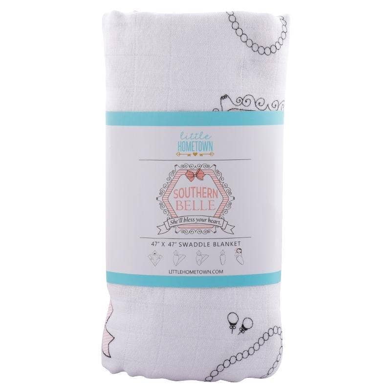 Southern Belle Baby Muslin Swaddle Receiving Blanket