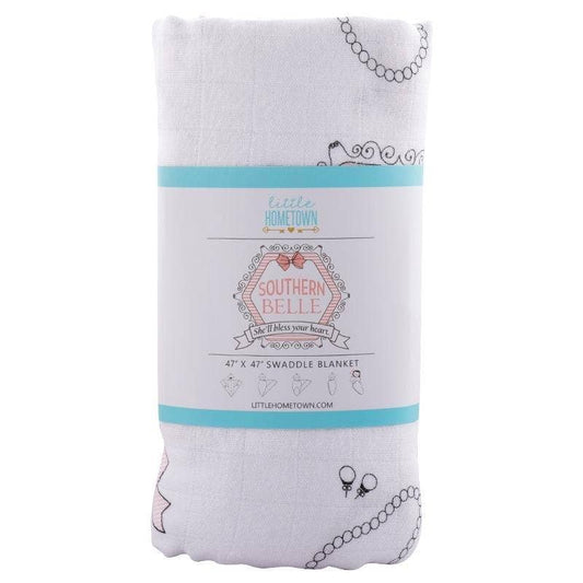 Southern Belle Baby Muslin Swaddle Receiving Blanket