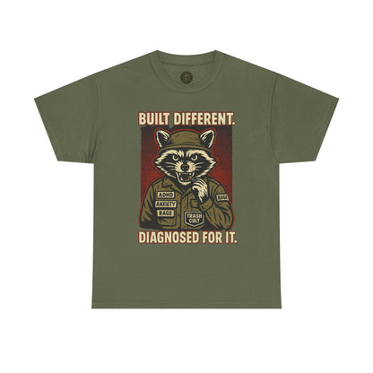 Built Different Diagnosed For It Military Raccoon Shirt – Gildan 5000