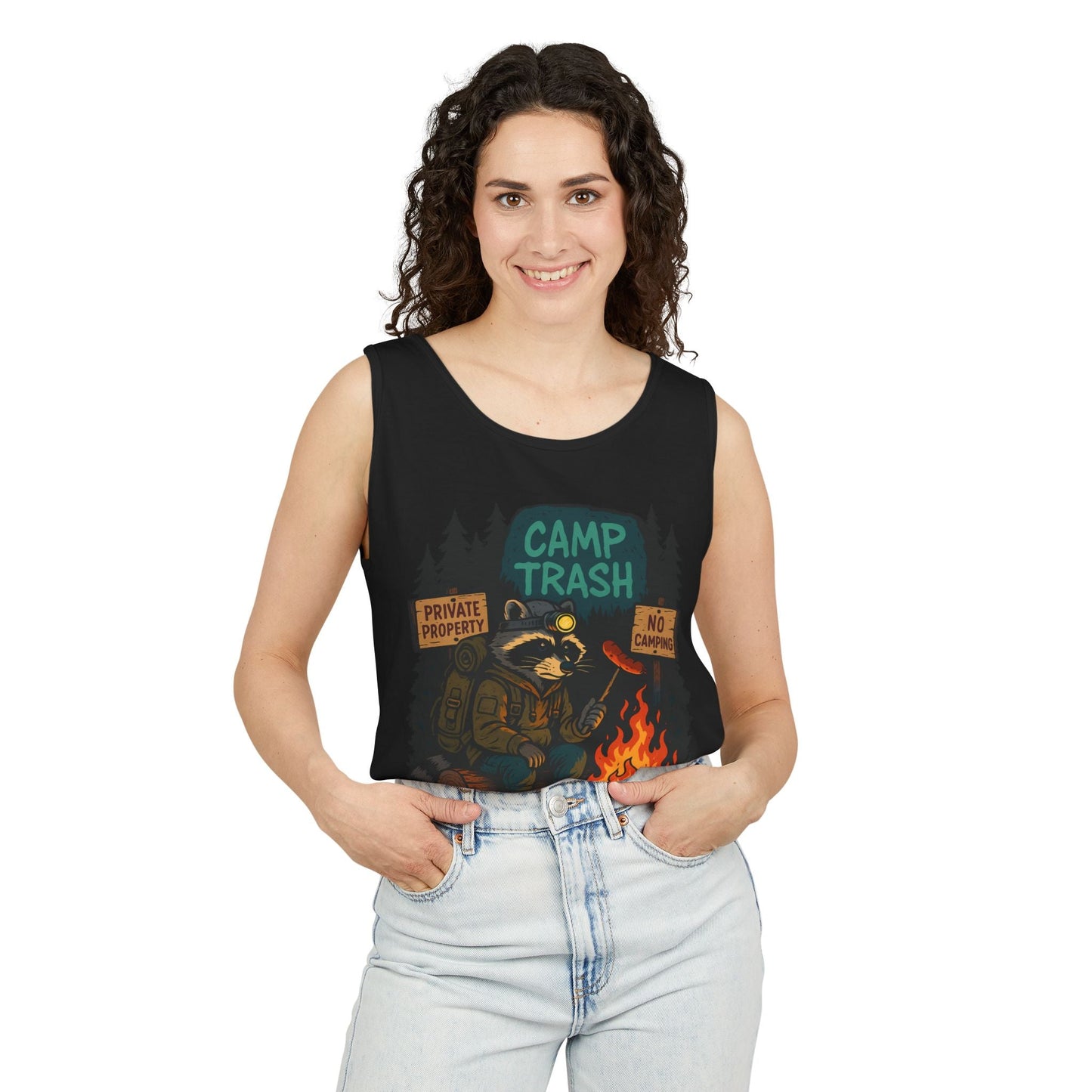 Camp Trash Raccoon Tank Top – Feral & Off-Grid Summer Shirt by Trash Cult