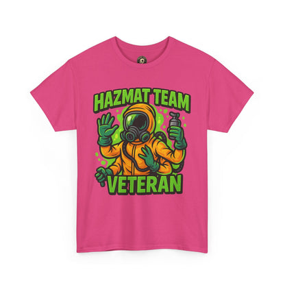 Hazmat Team Veteran T-Shirt – Neon New School Biohazard Graphic Tee | Gildan 5000 Sci-Fi Cotton Shirt