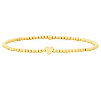 Classic Beaded Hearts, Stars & Smiles Waterproof Non-Tarnish Bracelets