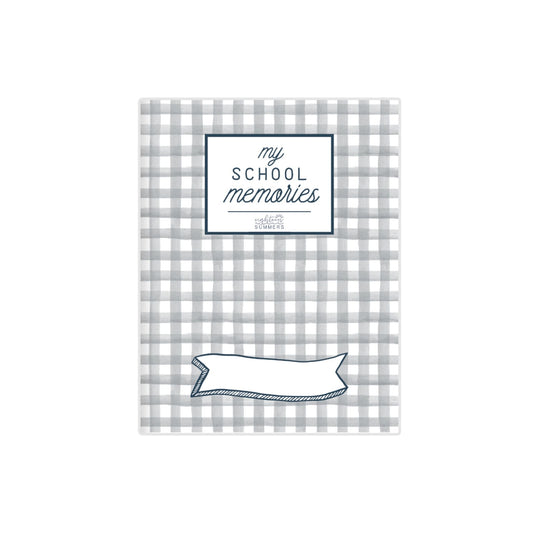 Timeless Gray Plaid School Memory Journal