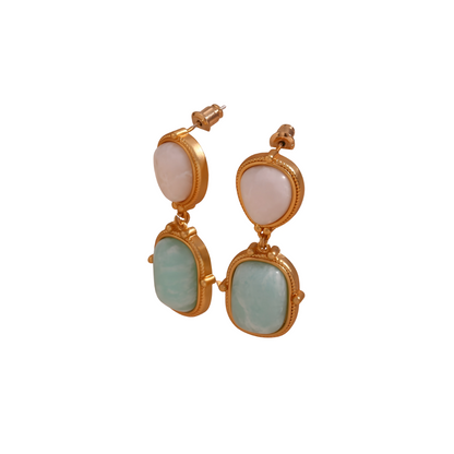 Harbor Mist Gemstone Drops 18K Gold Non Tarnish
