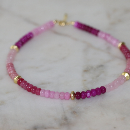 Elizabeth Gemstone Necklace and Bracelet Set - 4 Color Options - Stainless Steel