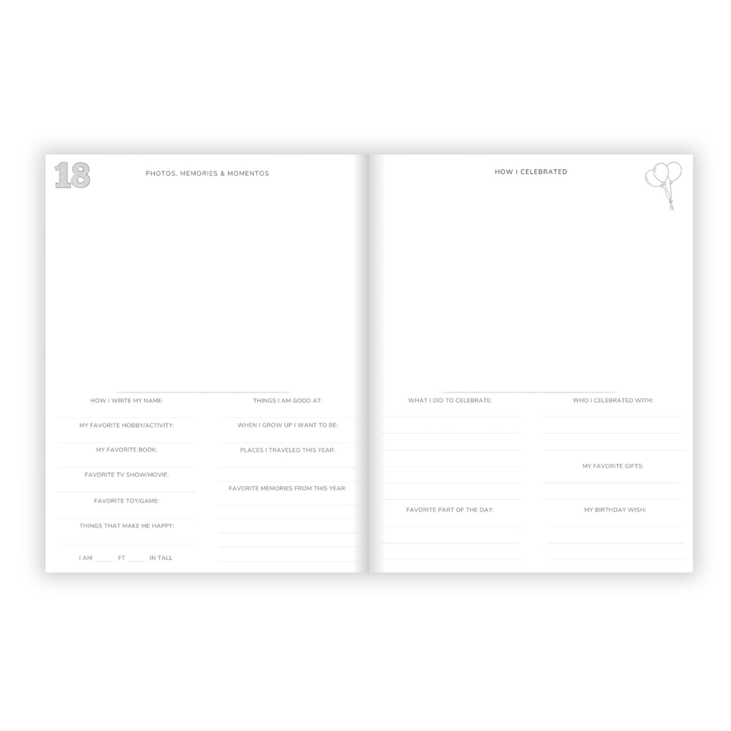 Birthday Memory Book- Blue Candles